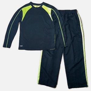 STARTER Black Mesh Dri-Star Longsleeve Top & Lined Training Pants Boys L-10/12